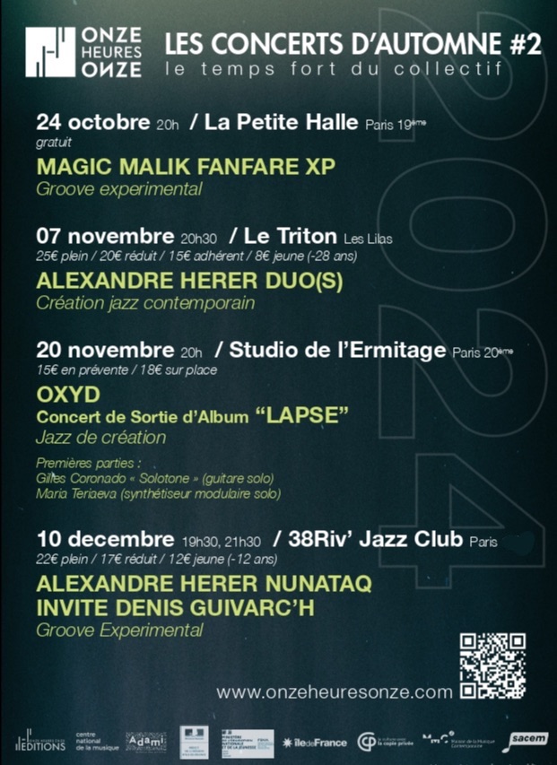 LES CONCERTS D'AUTOMNE #2 COLLECTIF ET LABEL ONZE HEURES ONZE